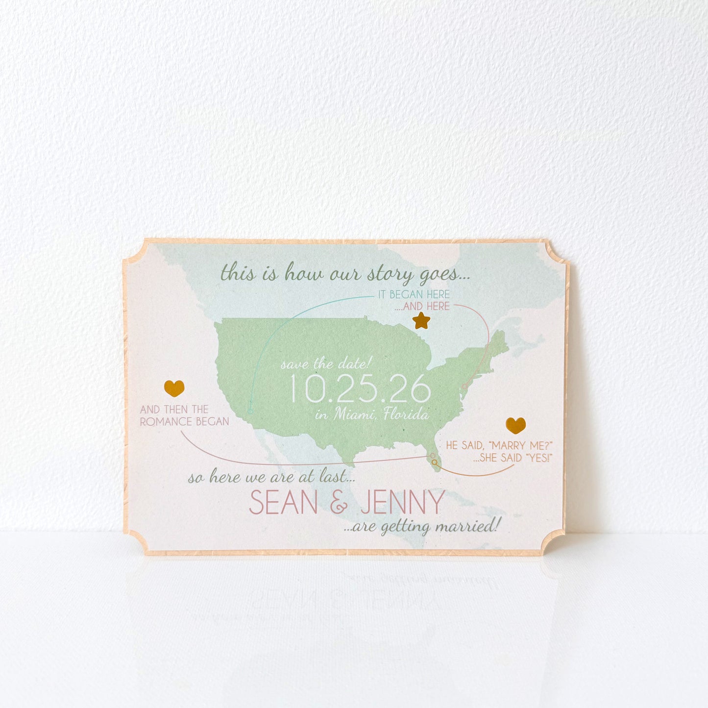 Map of Love Save the Date Cards