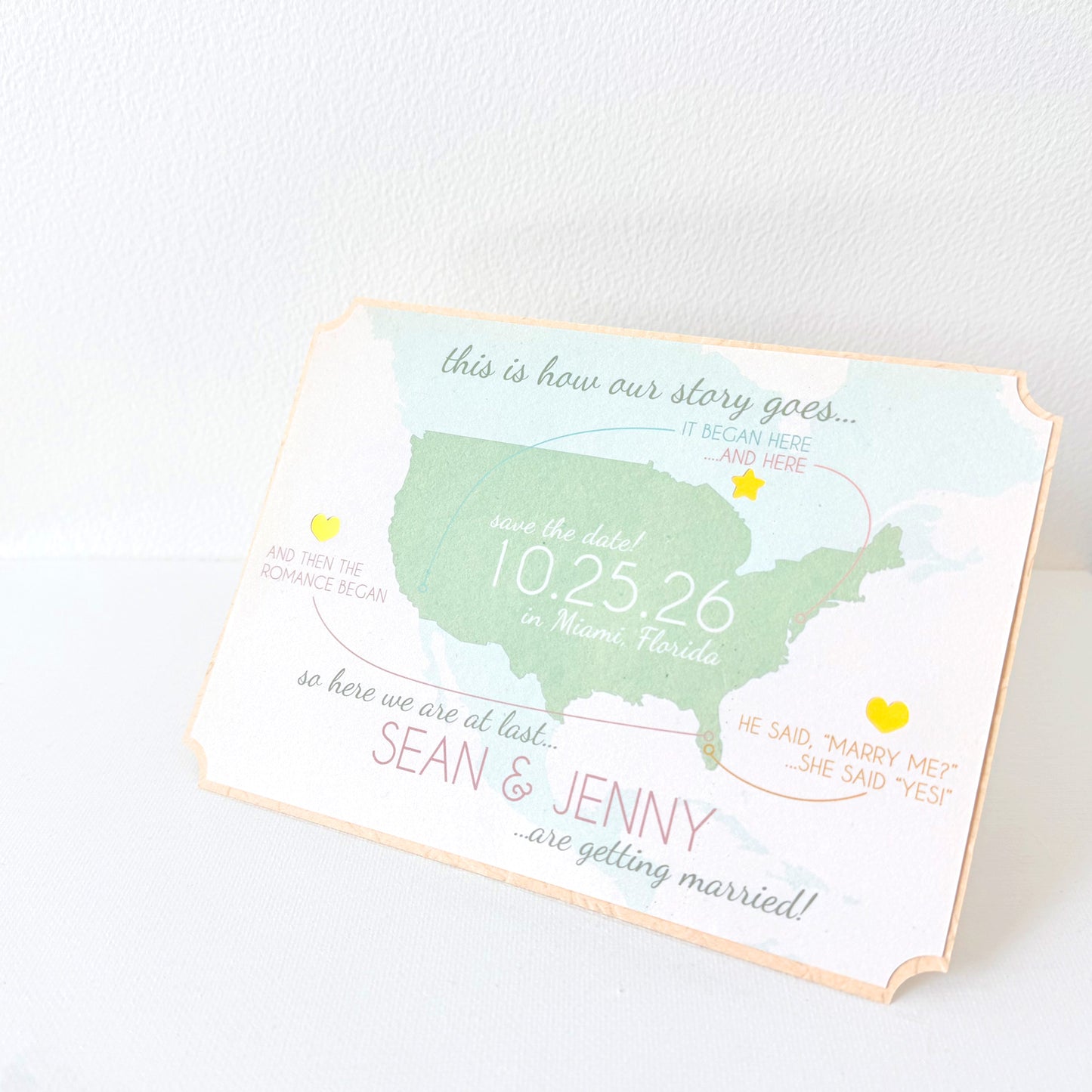 Map of Love Save the Date Cards