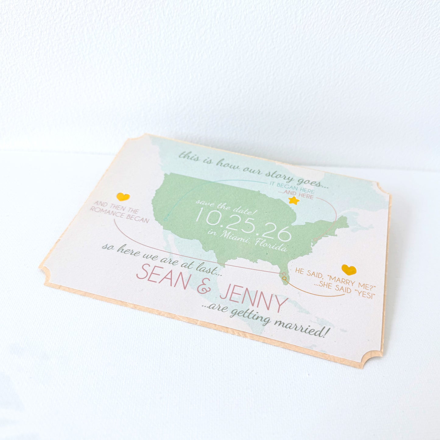Map of Love Save the Date Cards