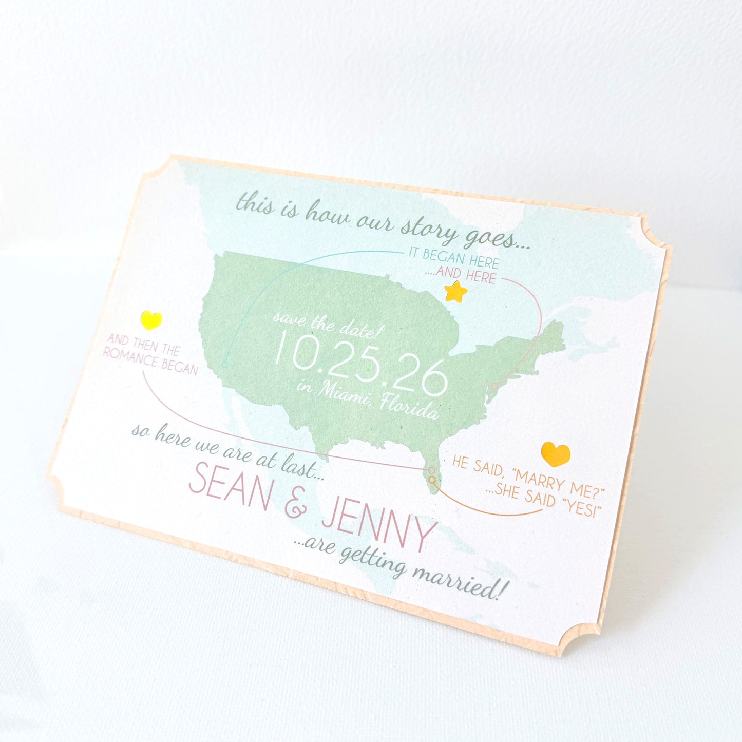 Map of Love Save the Date Cards