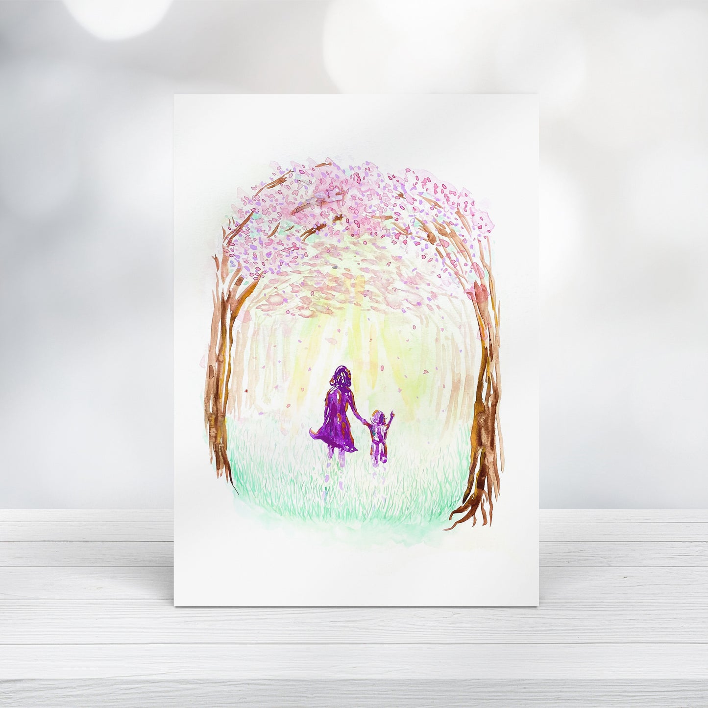 Walk Through Cherry Blossoms Wall Art Print