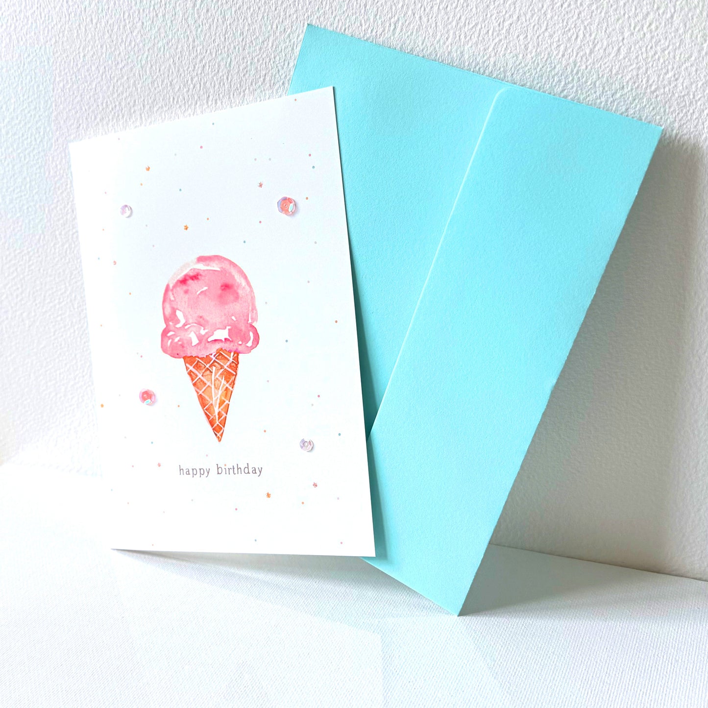 Strawberry Ice Cream Birthday Greeting Card
