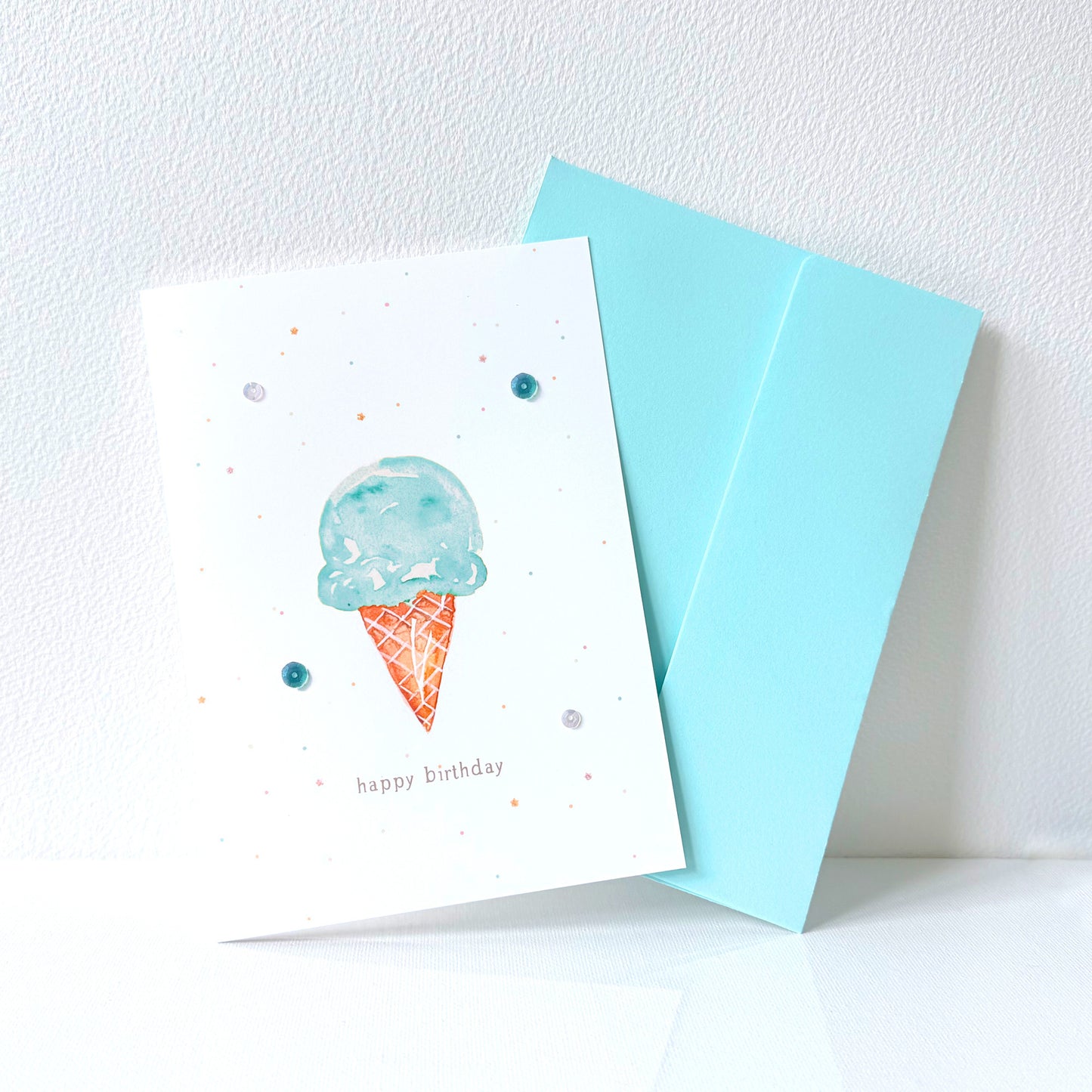 Mint Ice Cream Birthday Greeting Card