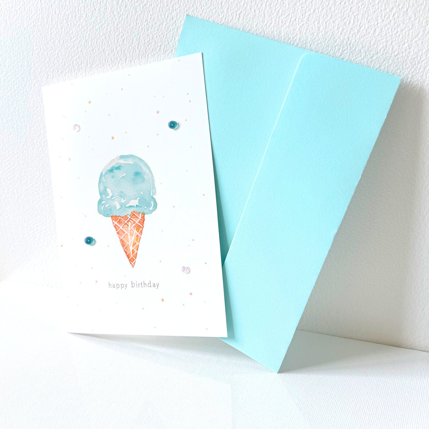 Mint Ice Cream Birthday Greeting Card