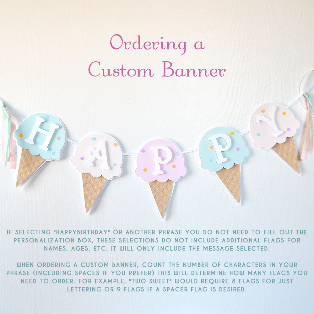 Ice Cream Birthday Party Banner