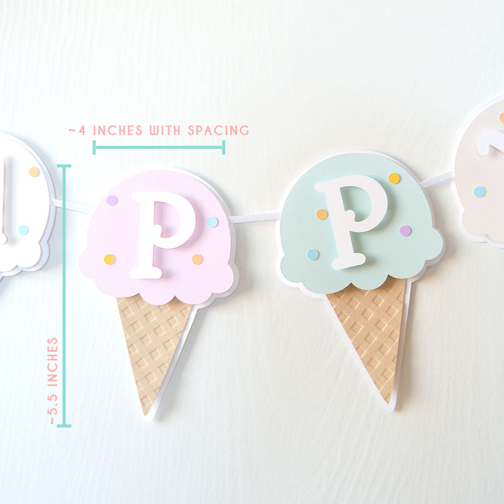 Ice Cream Birthday Party Banner