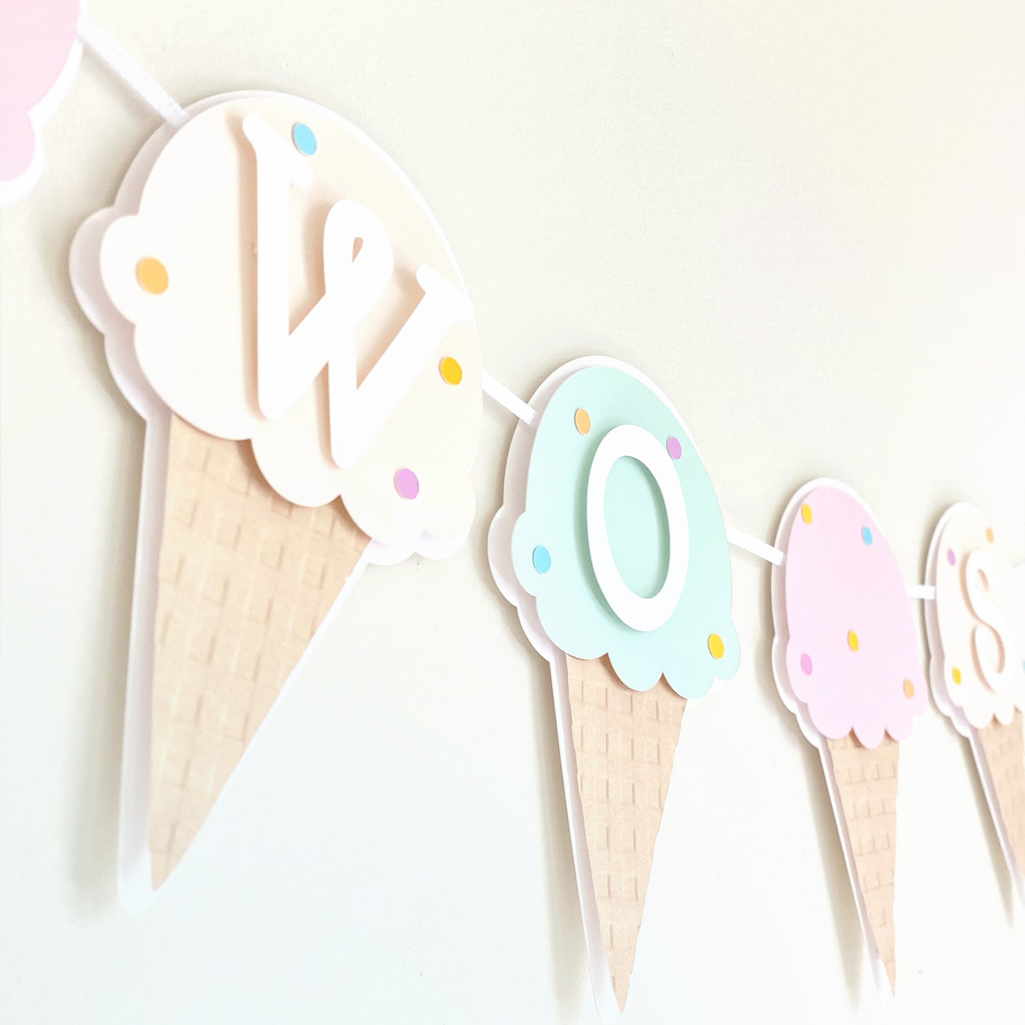 Ice Cream Birthday Party Banner