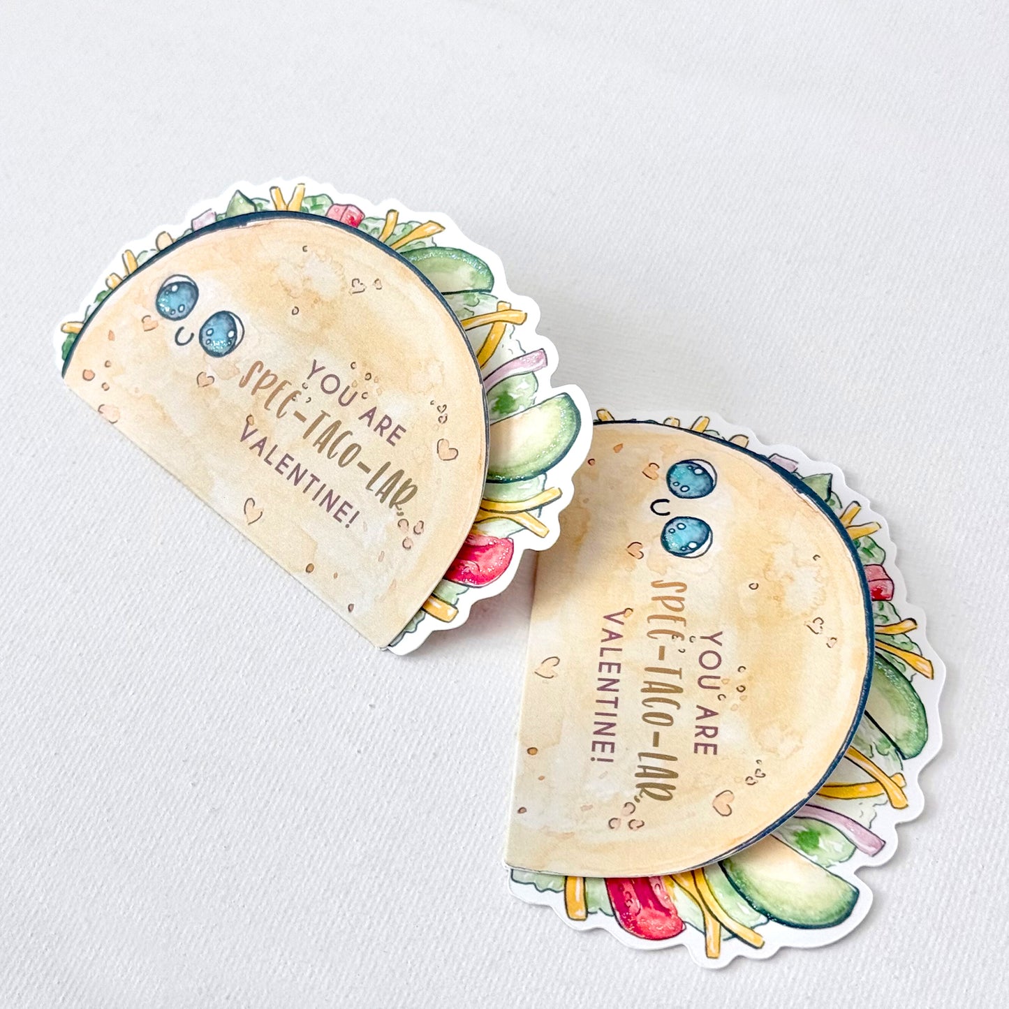 Mini Taco Valentine Card Set