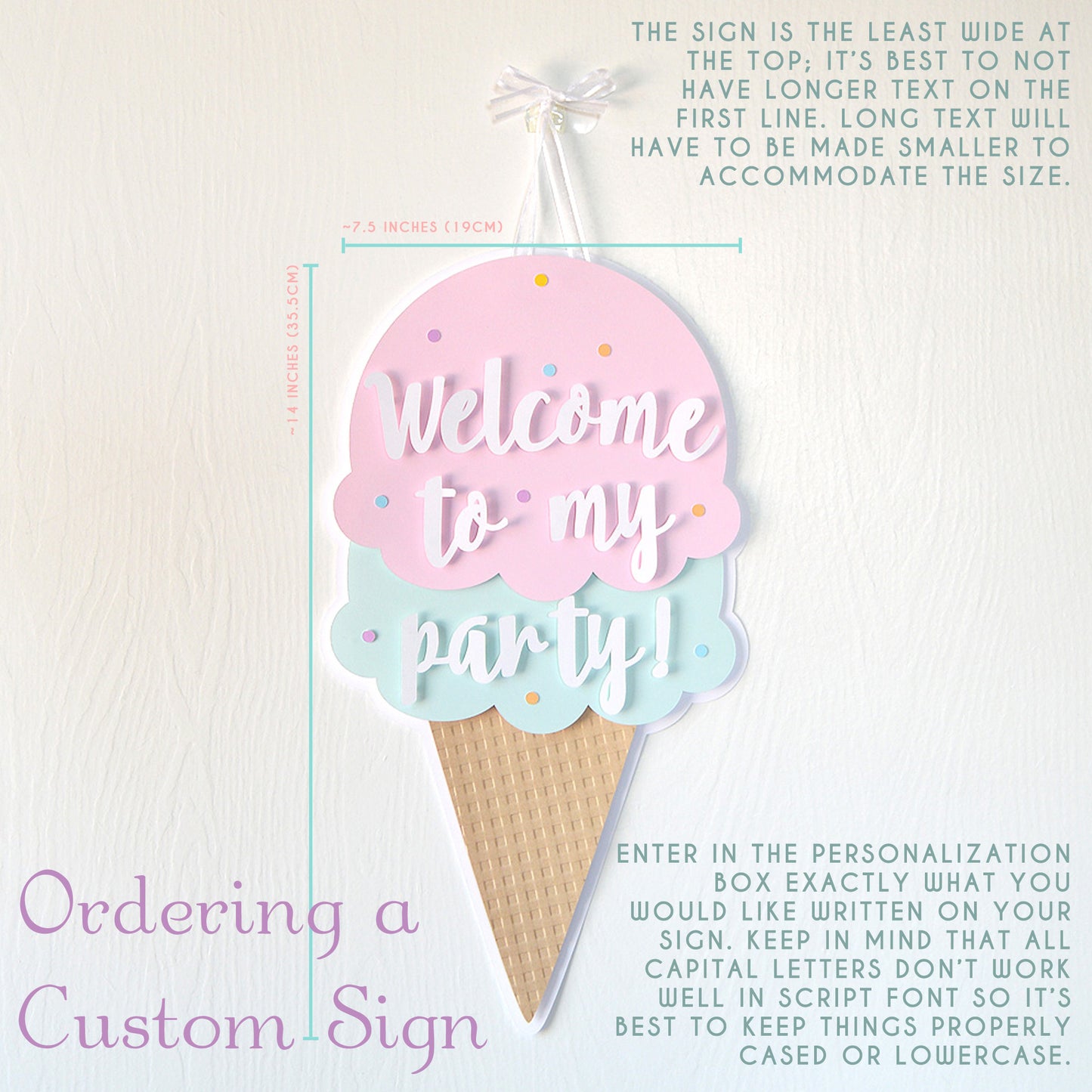 Ice Cream Birthday Party Sign