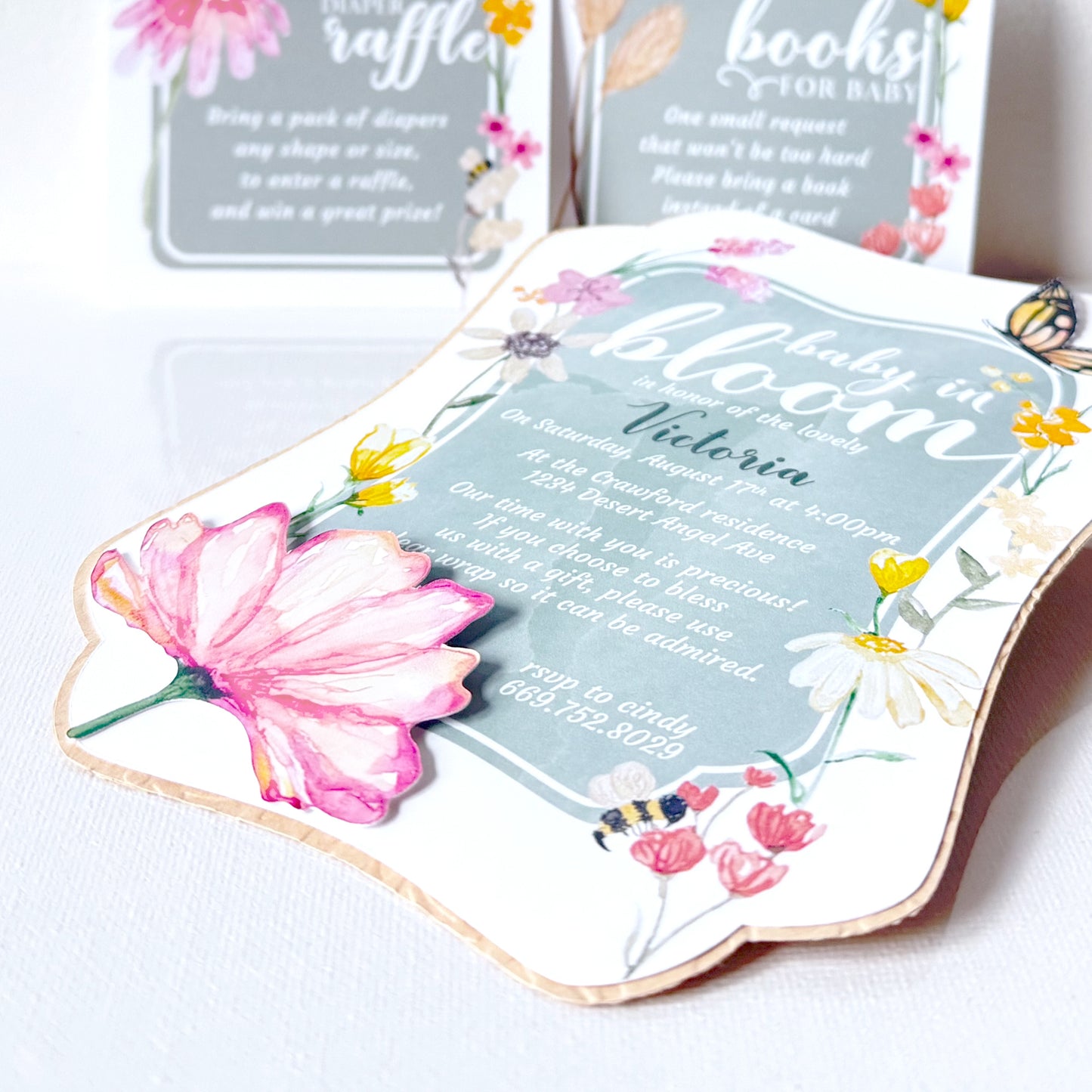 Baby in Bloom Baby Shower Invitations