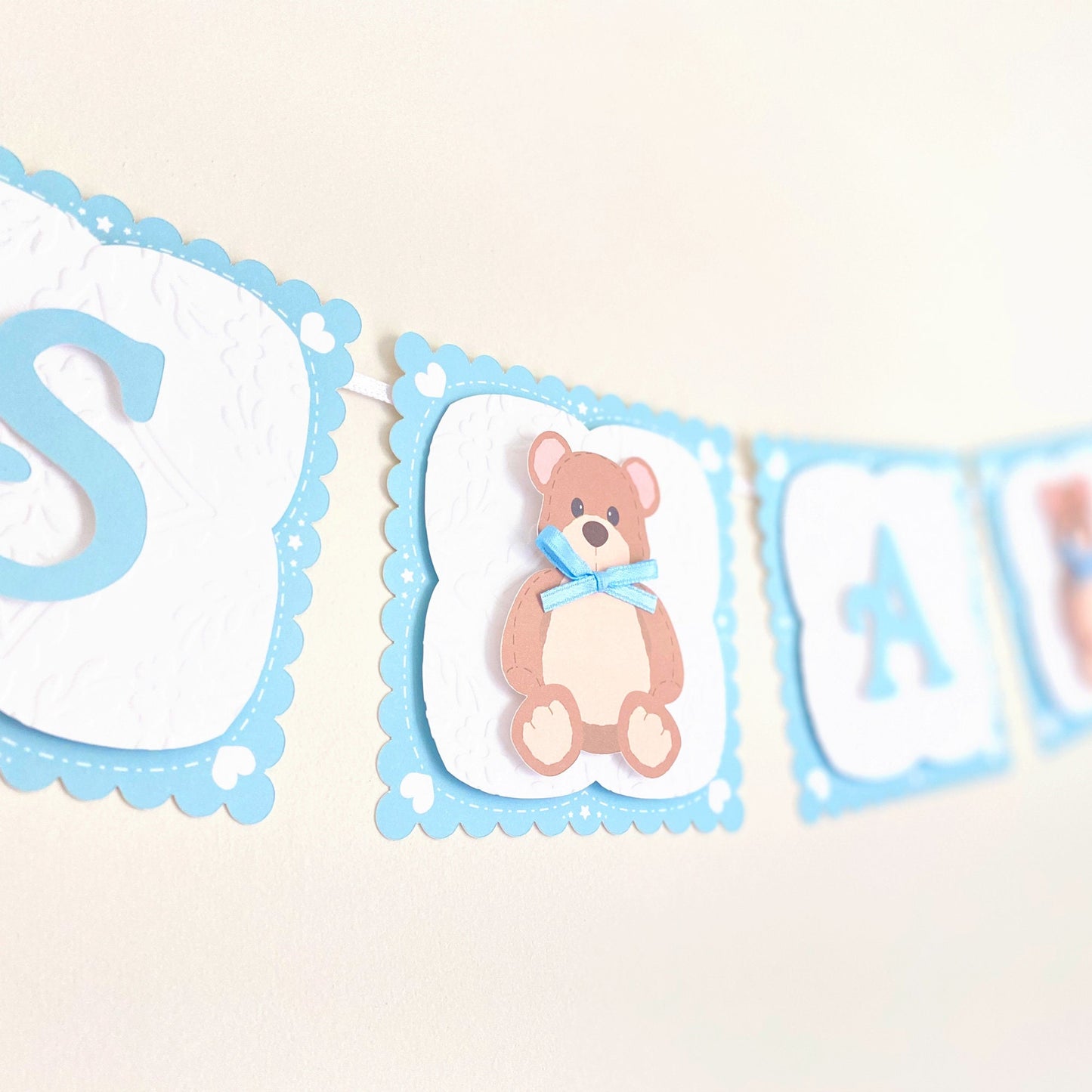 Teddy Bear Baby Boy Banner