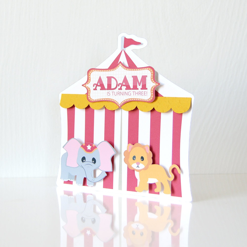 Circus Animal Tent Birthday Party Invitation