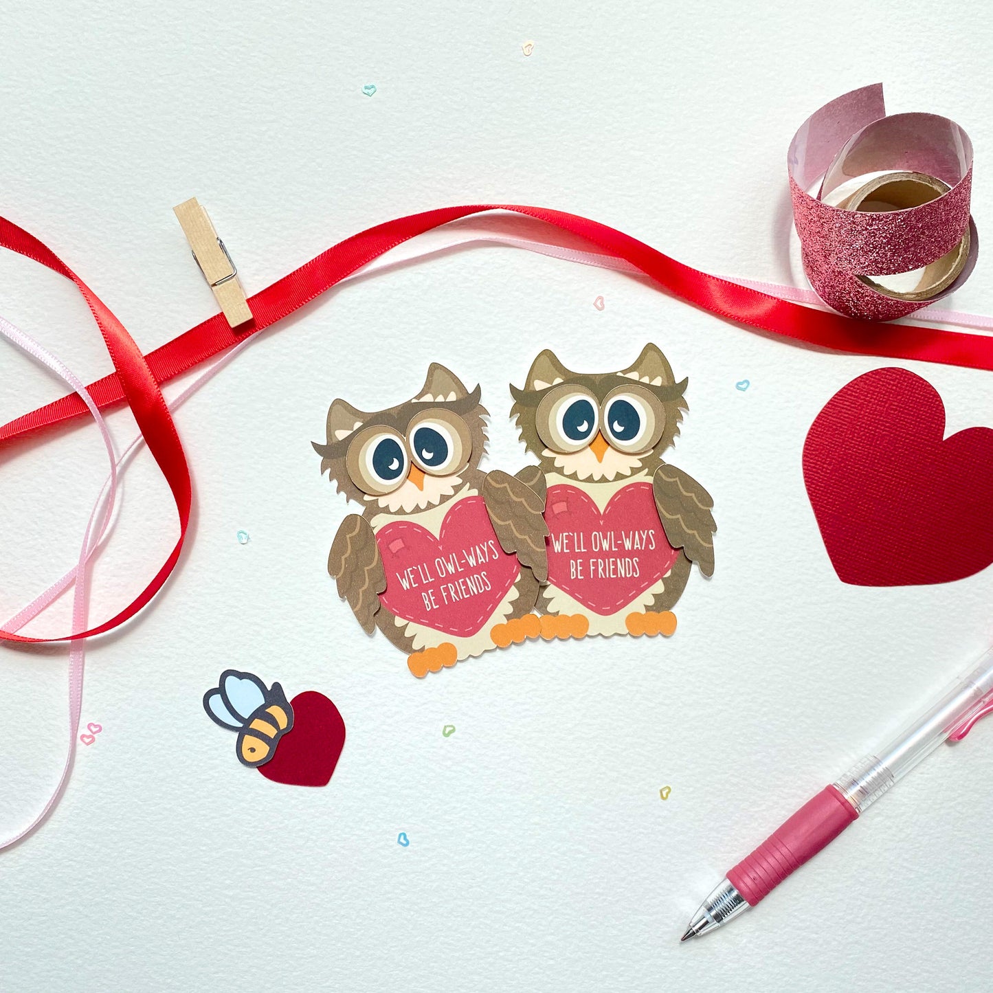 Mini Owl Valentine Card Set