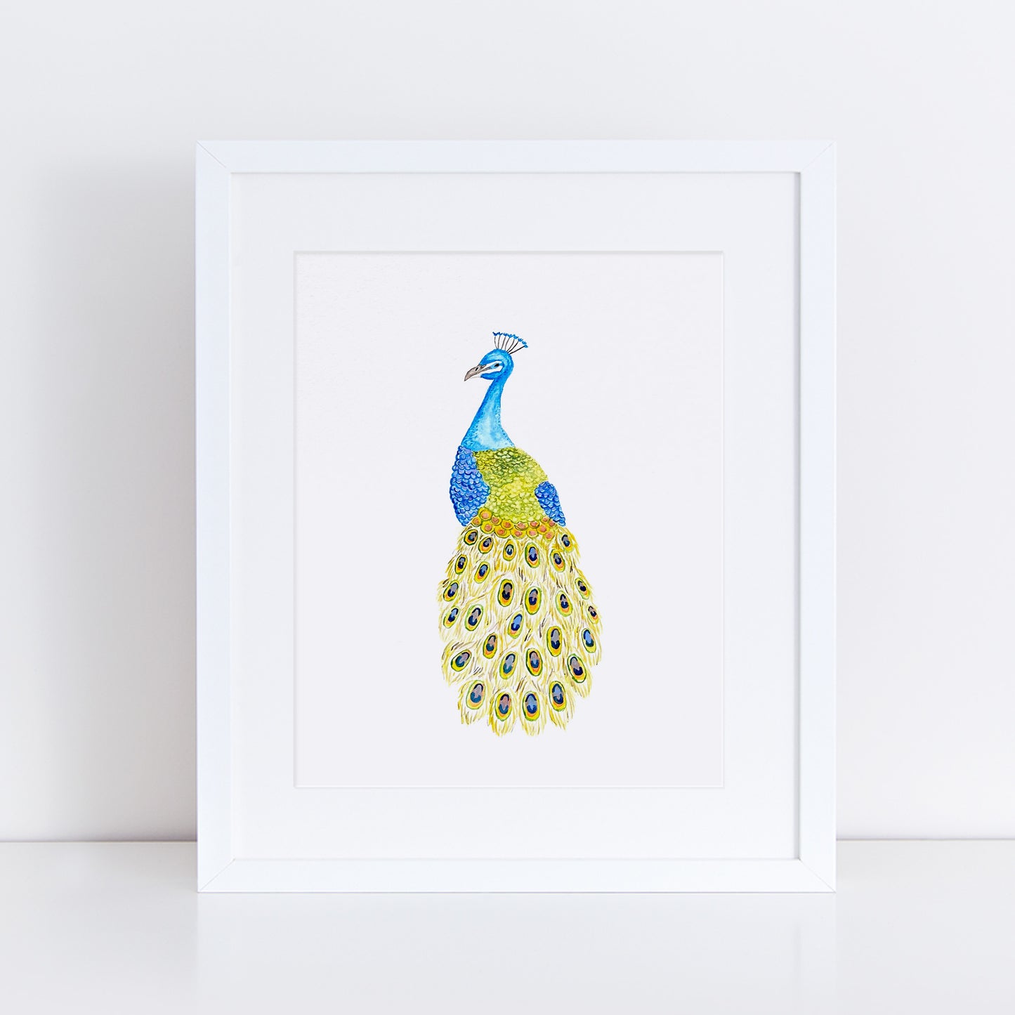 Watercolor Peacock Wall Art Print