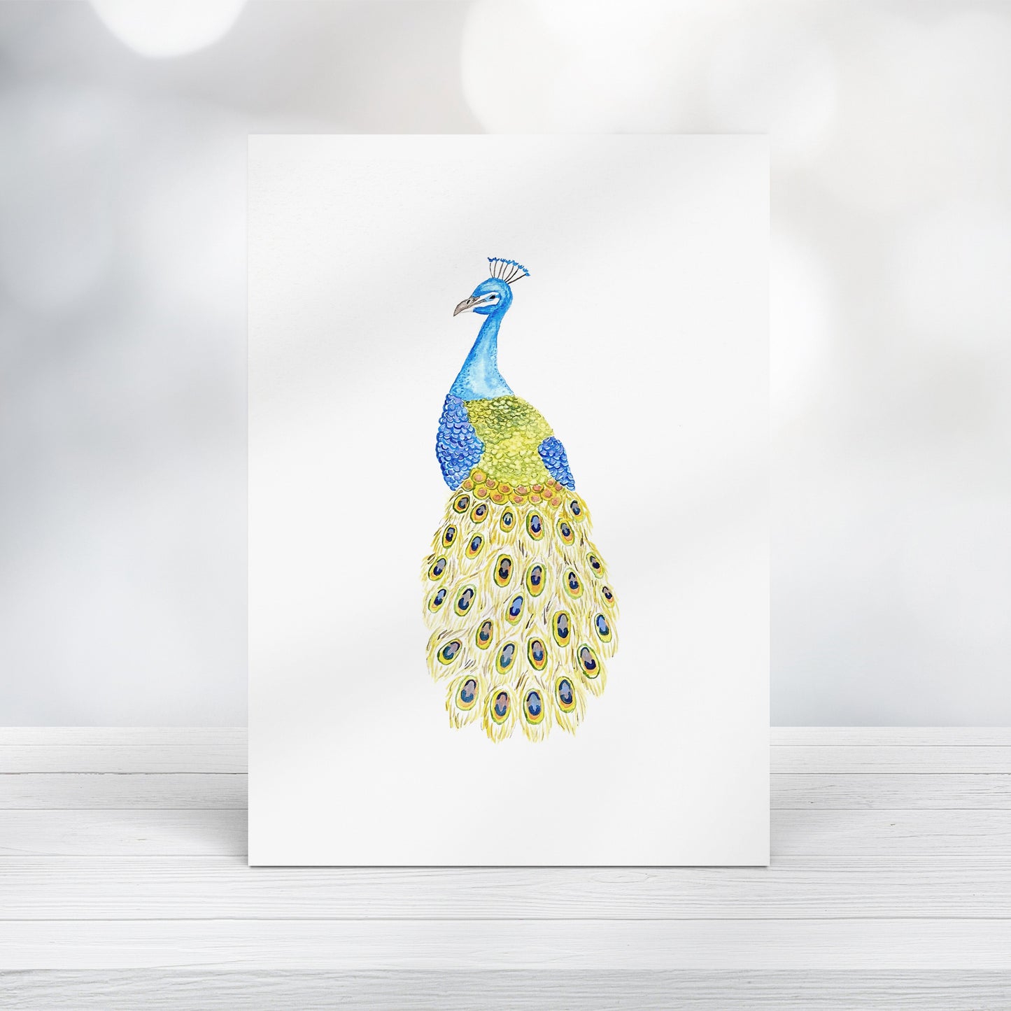 Watercolor Peacock Wall Art Print