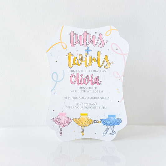 Ballerina Dance Birthday Party Invitations