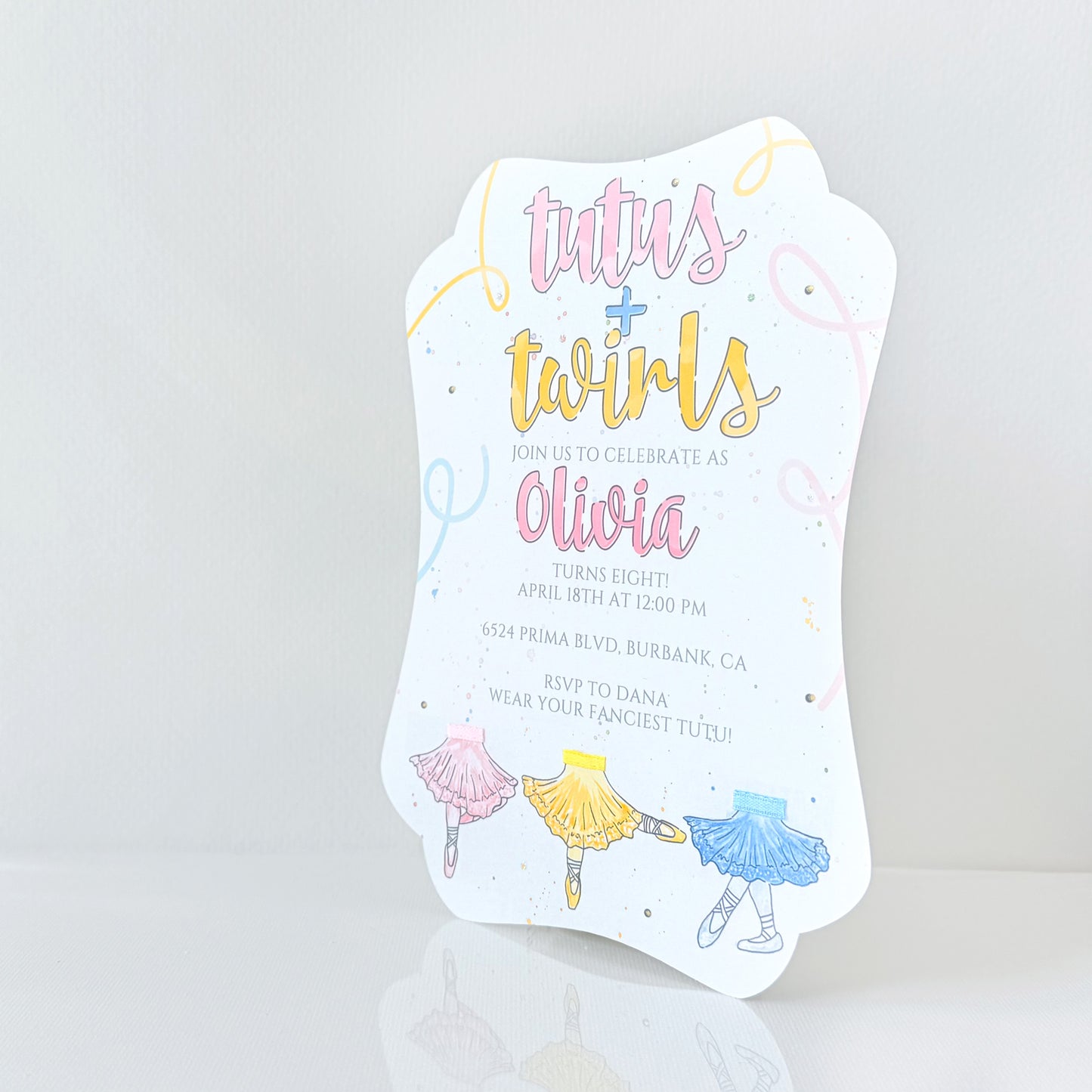 Ballerina Dance Birthday Party Invitations