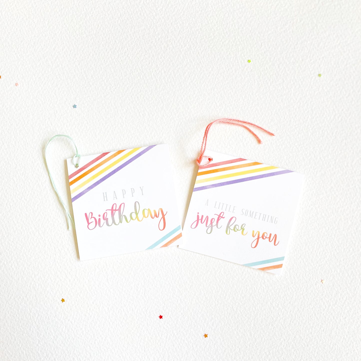 Rainbow Birthday Greeting Card Set of Four Plus Extras