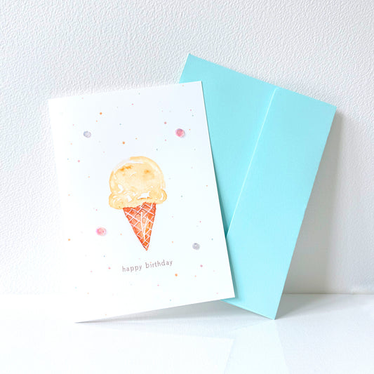 Vanilla Ice Cream Birthday Greeting Card