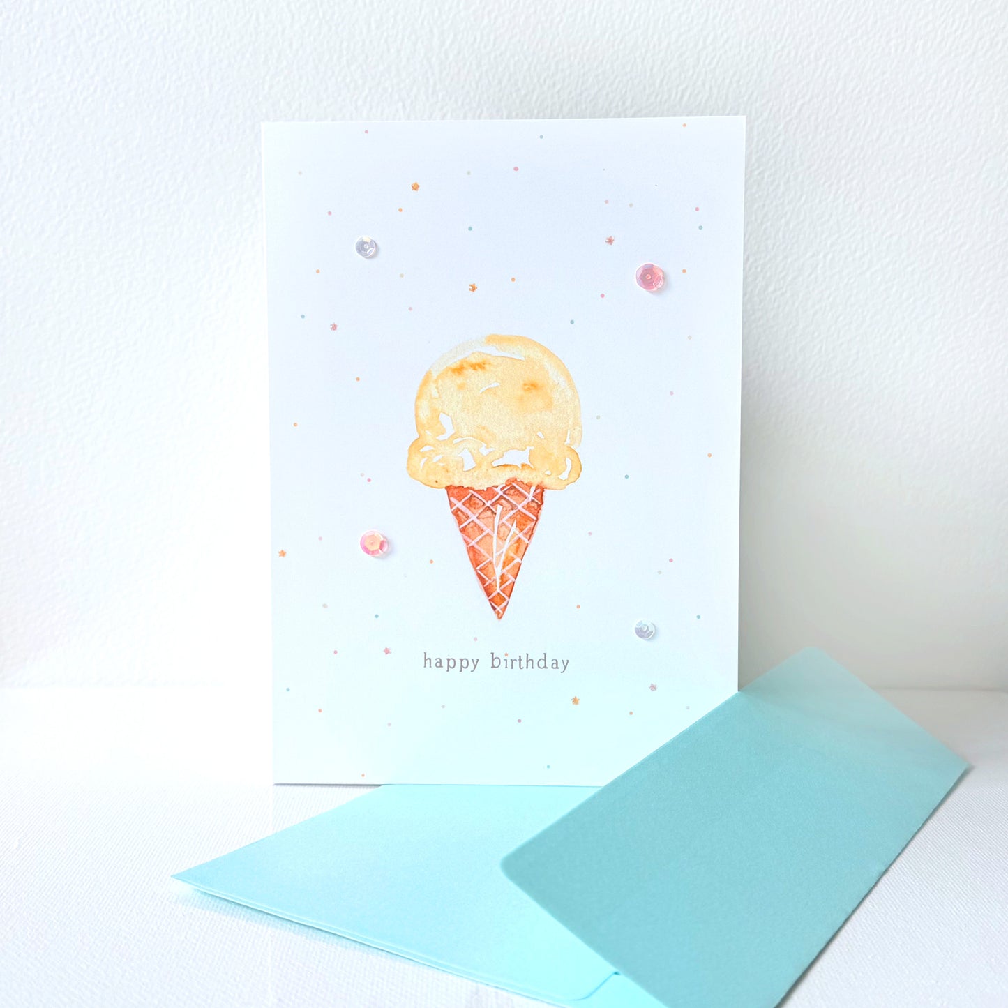 Vanilla Ice Cream Birthday Greeting Card