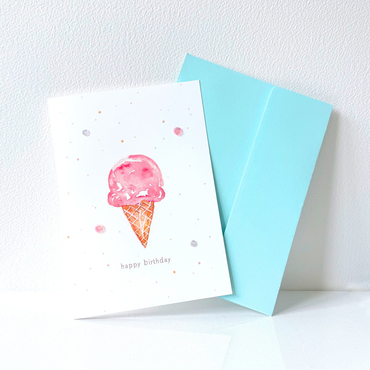 Strawberry Ice Cream Birthday Greeting Card