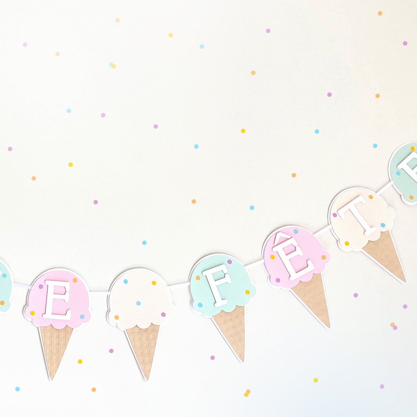 Ice Cream Birthday Party Banner