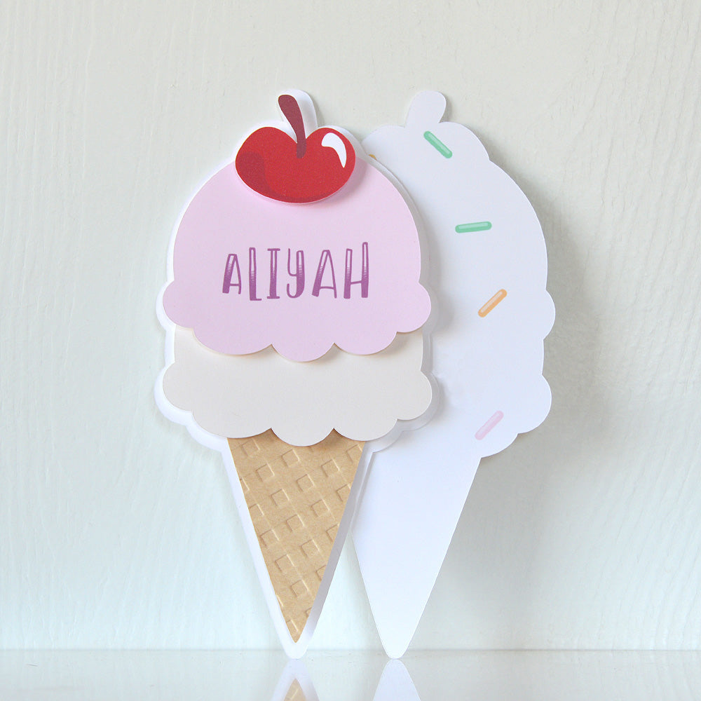 Ice Cream Cone Party Place Cards