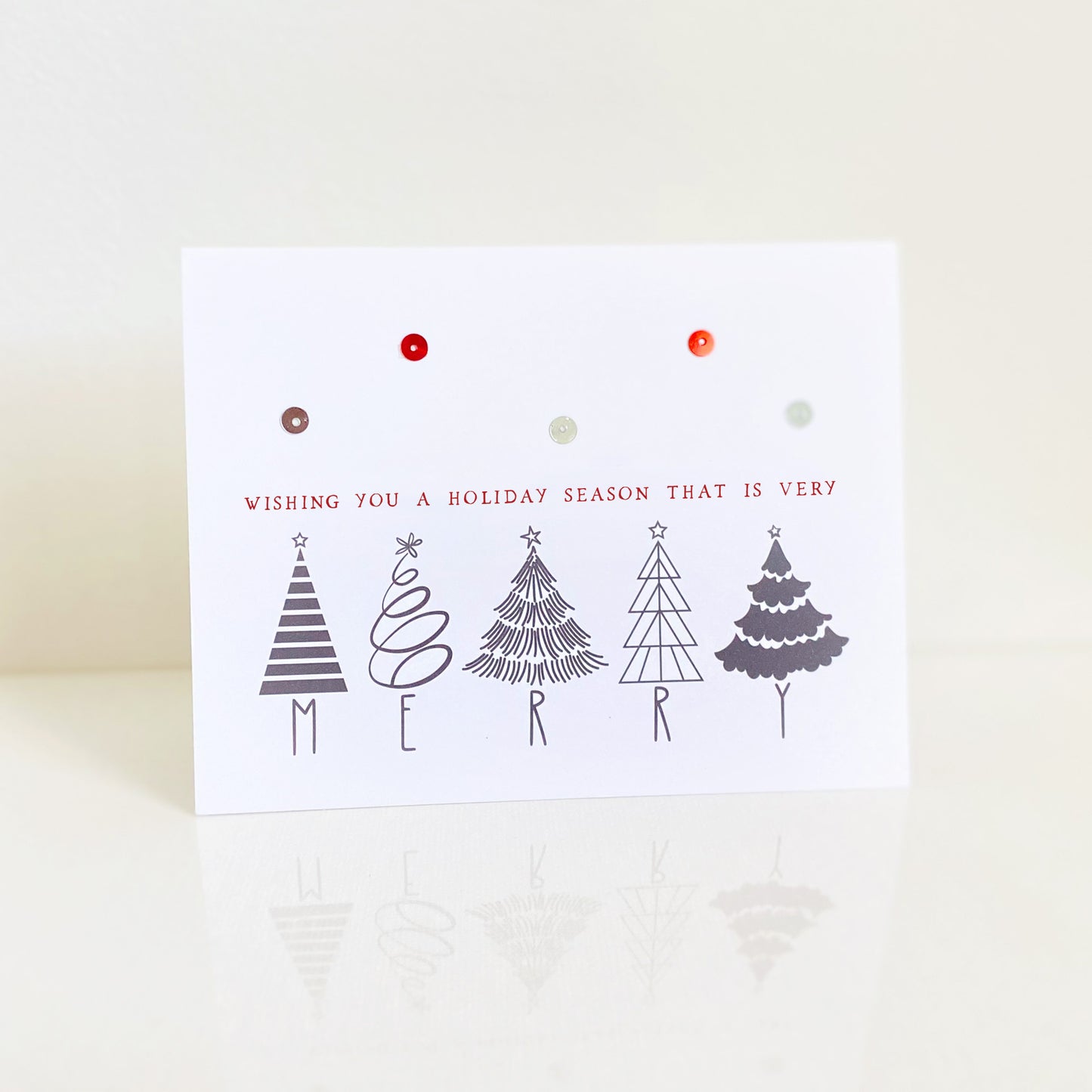 Monochrome Trees Christmas Holiday Greeting Cards