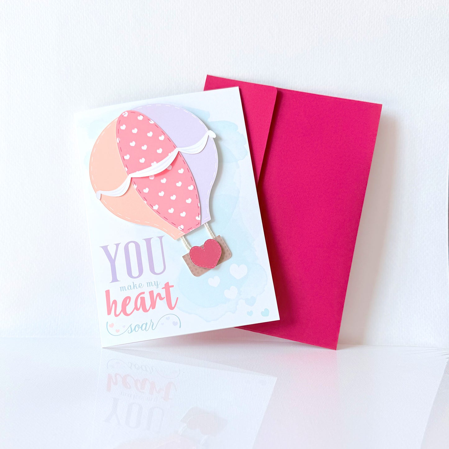 Valentine Hot Air Balloon Greeting Card
