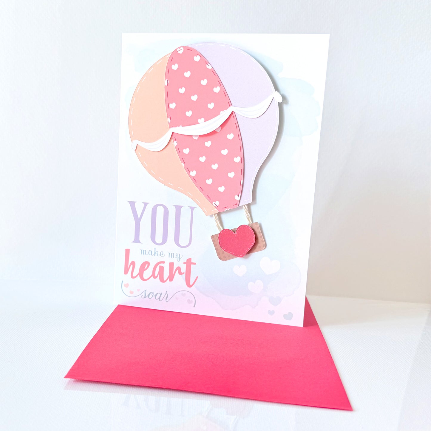 Valentine Hot Air Balloon Greeting Card