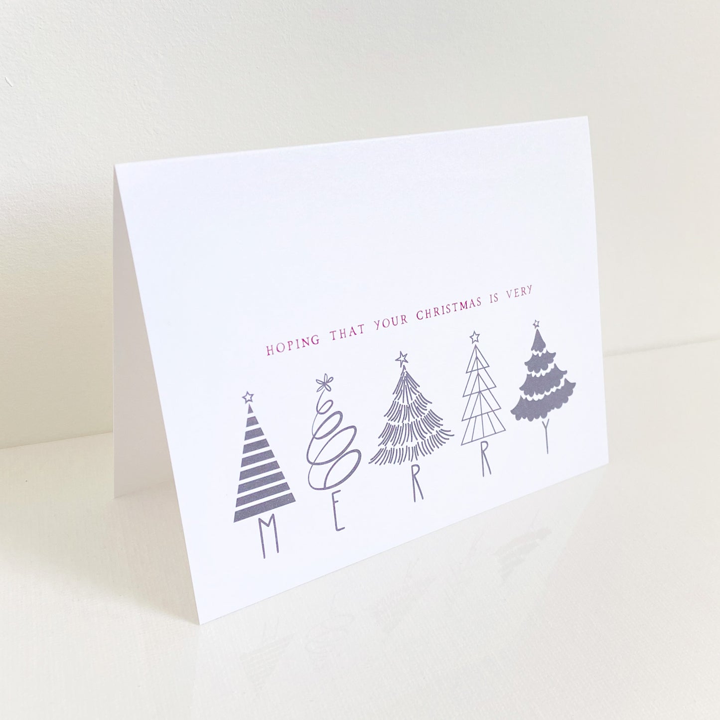 Simple Monochrome Trees Christmas Holiday Greeting Cards