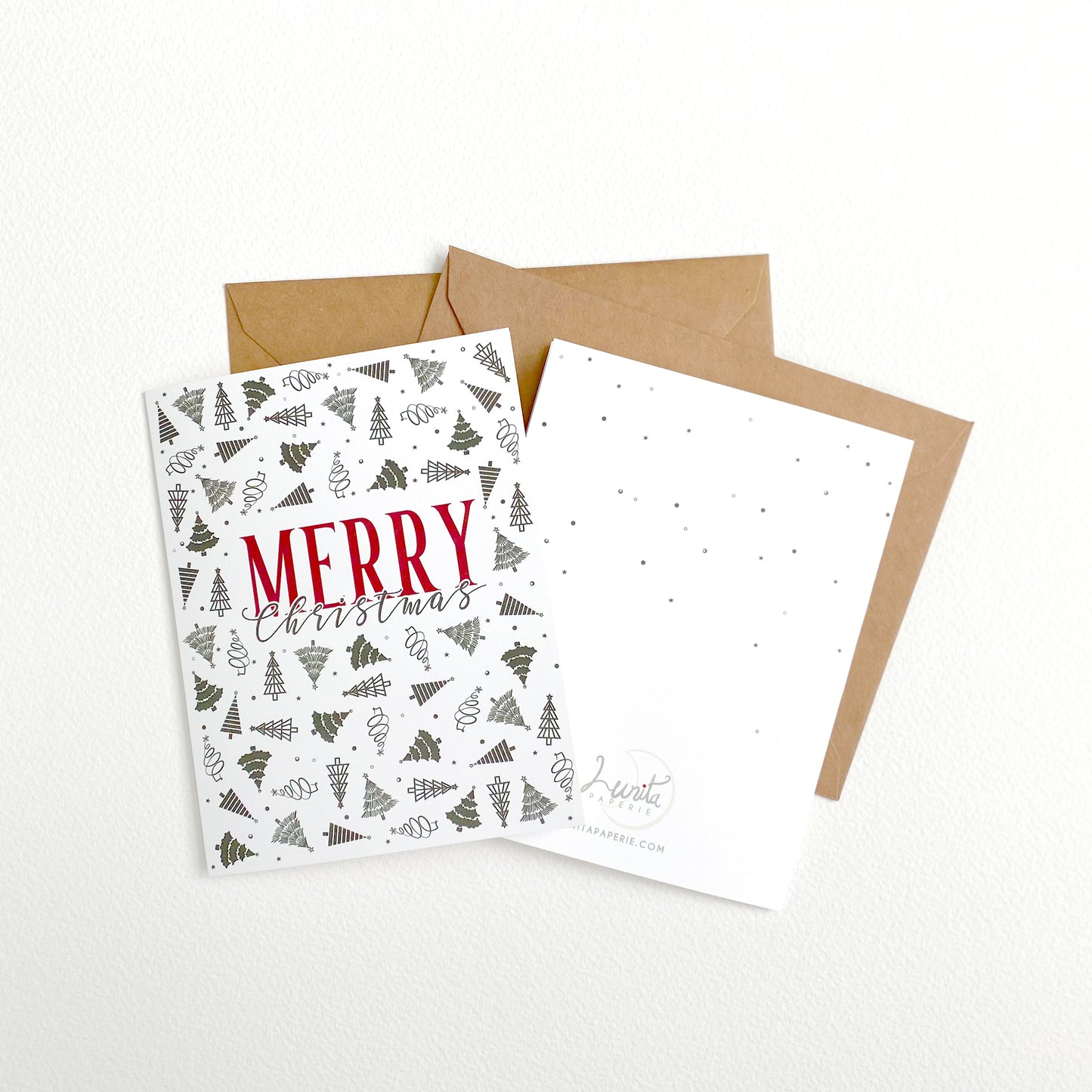 Modern Trees Christmas Holiday Greeting Cards