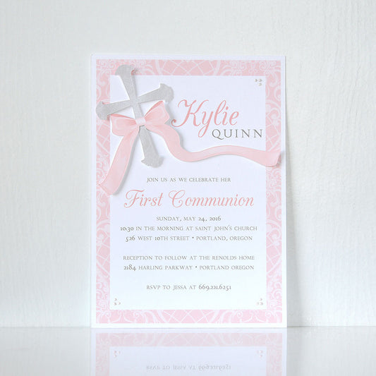 Lace Communion Invitation