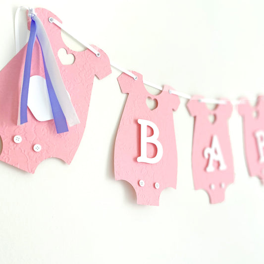 Pink Baby Romper Party Banner