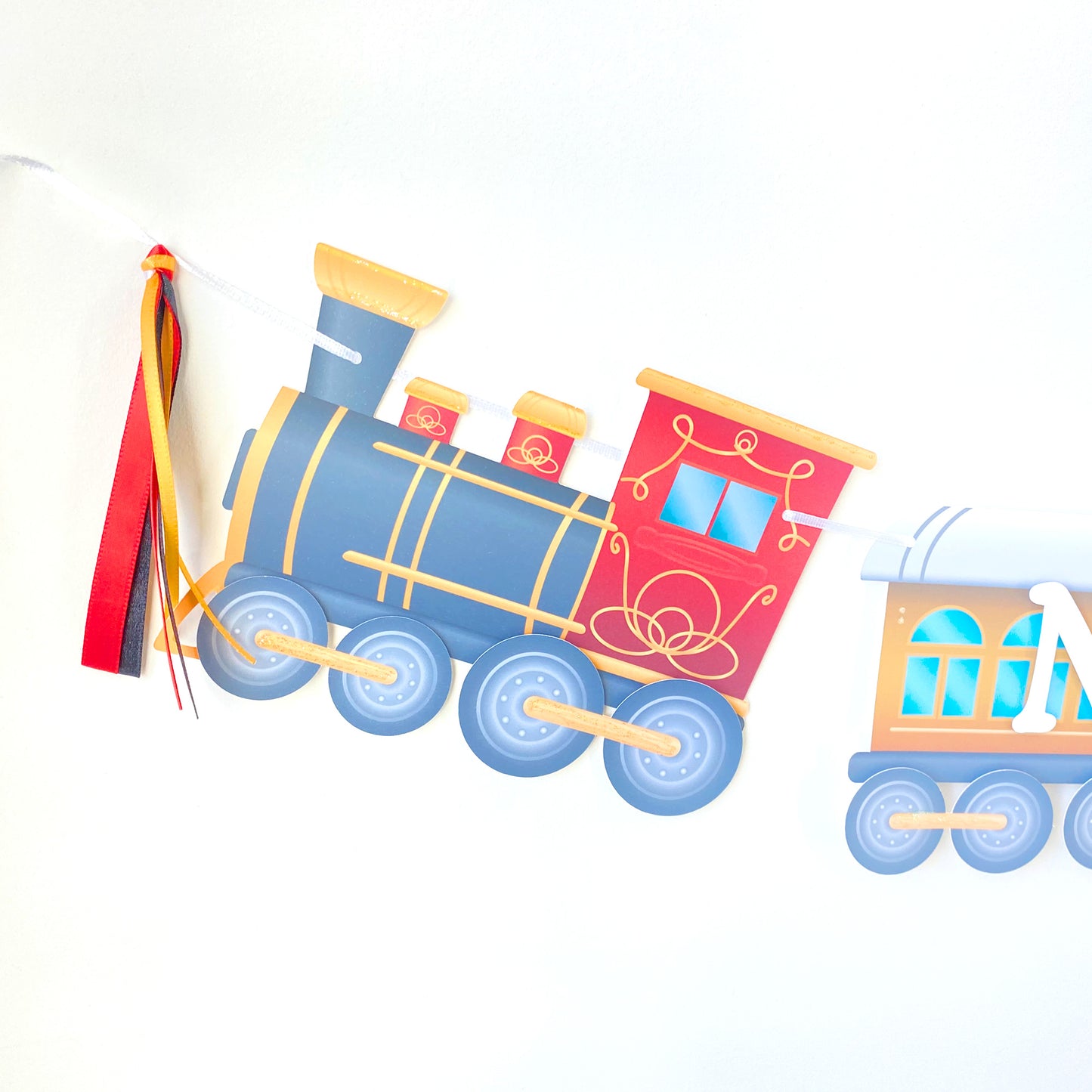 Train Birthday Party Banner