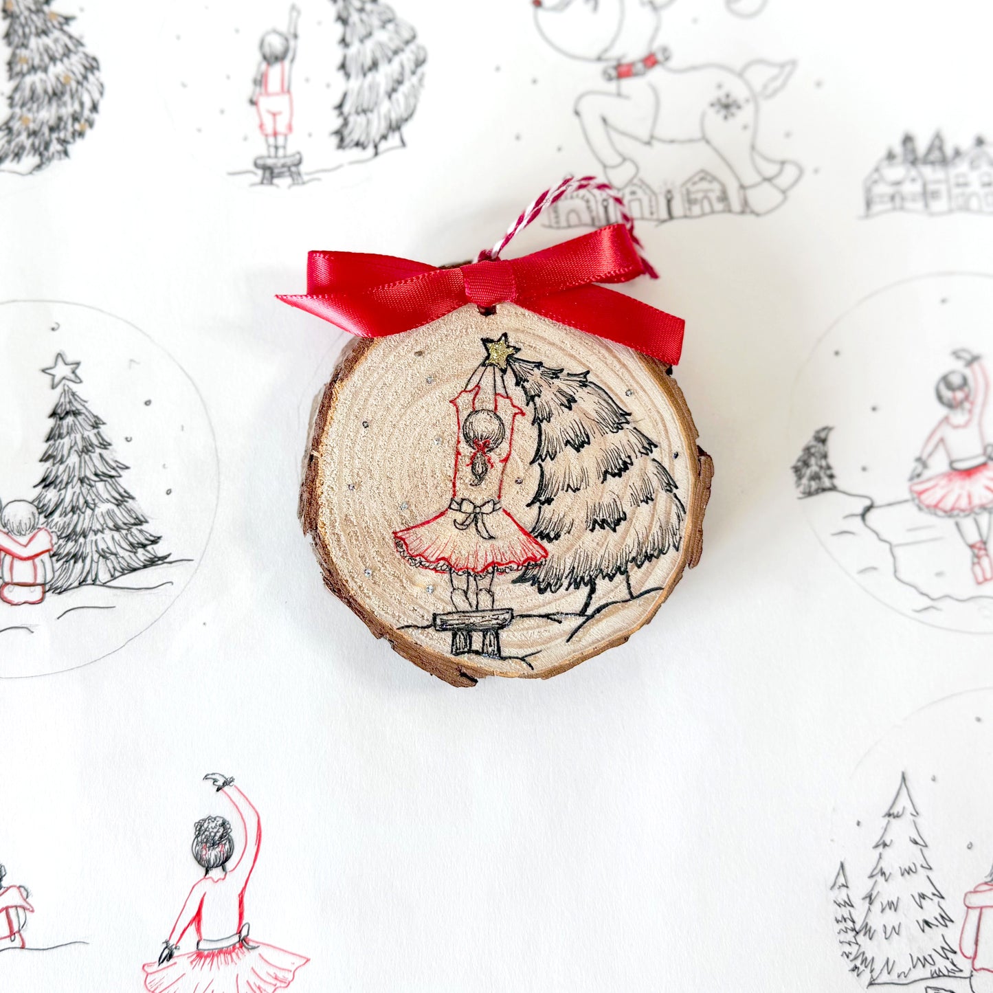 Wood Christmas Ornament: Hanging Star