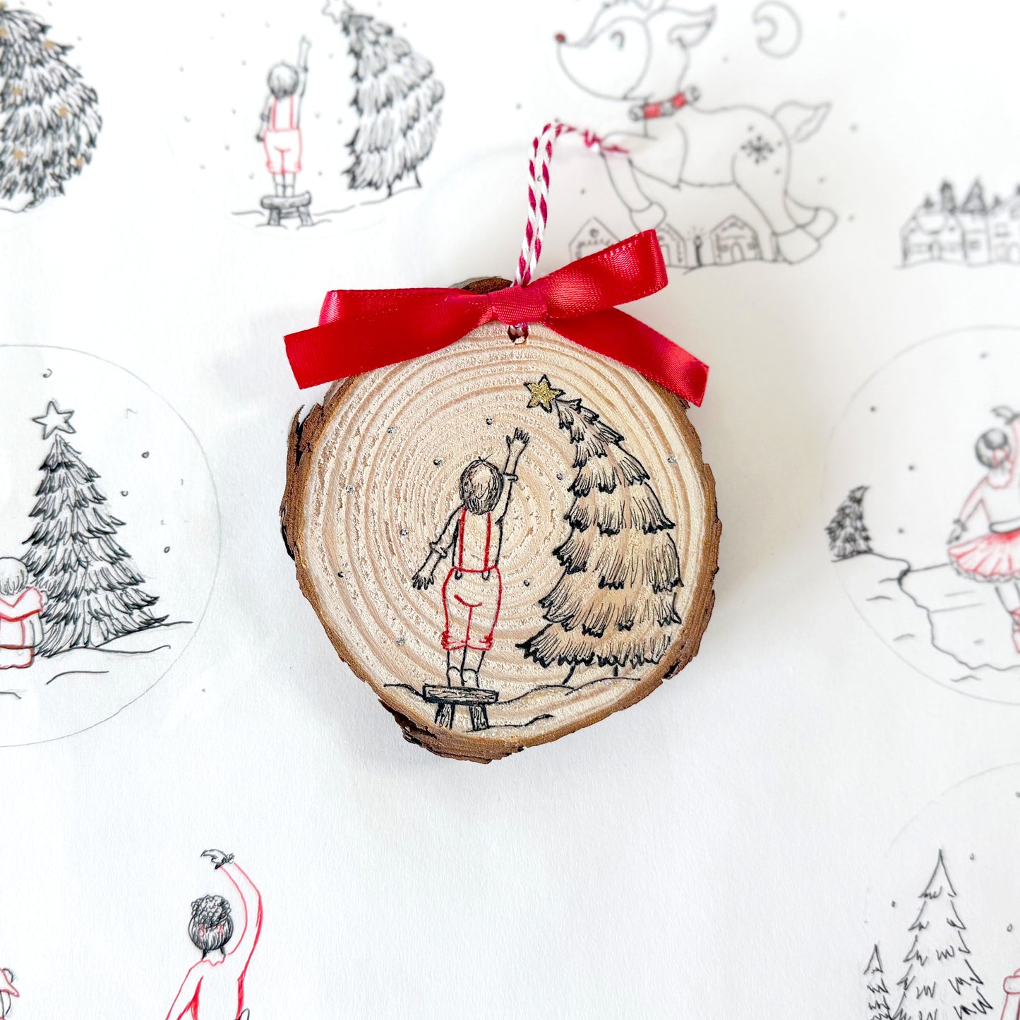 Wood Christmas Ornament: Reaching Star