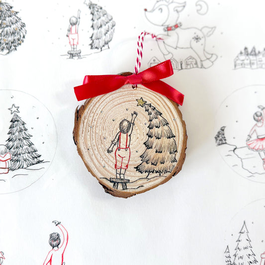 Wood Christmas Ornament: Reaching Star