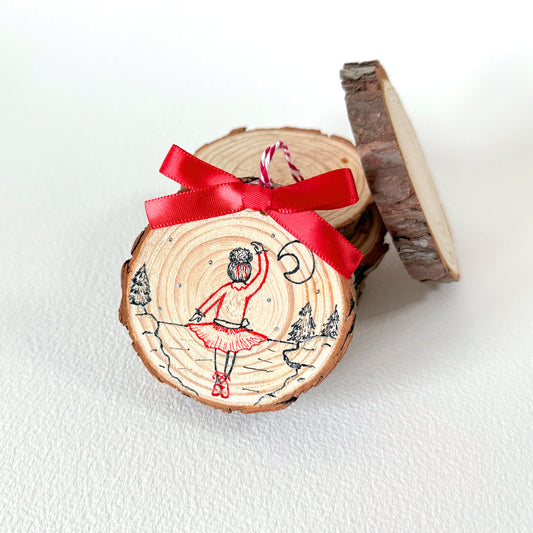 Wood Christmas Ornament: Ballet I