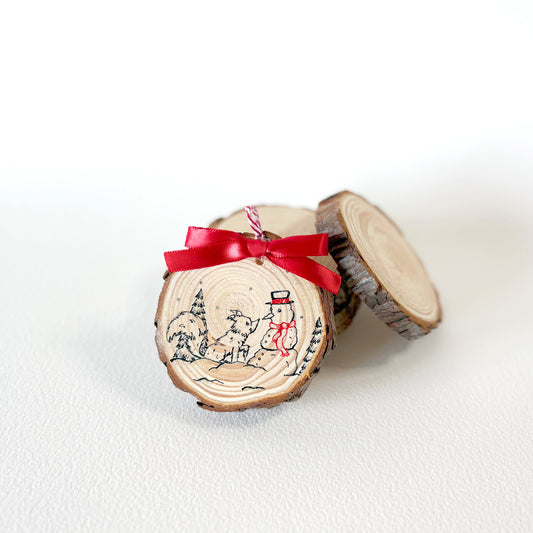 Wood Christmas Ornament: Fox