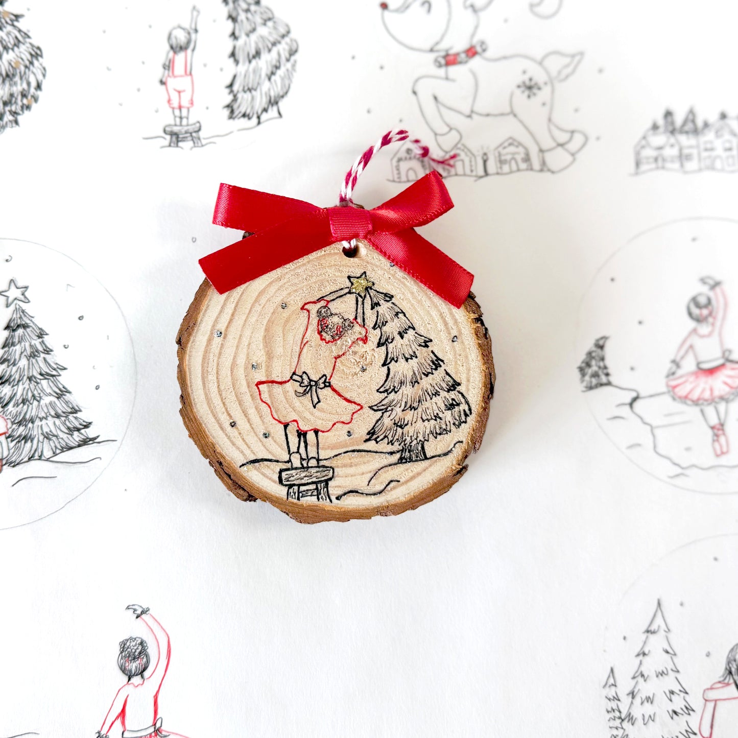 Wood Christmas Ornament: Hanging Star II