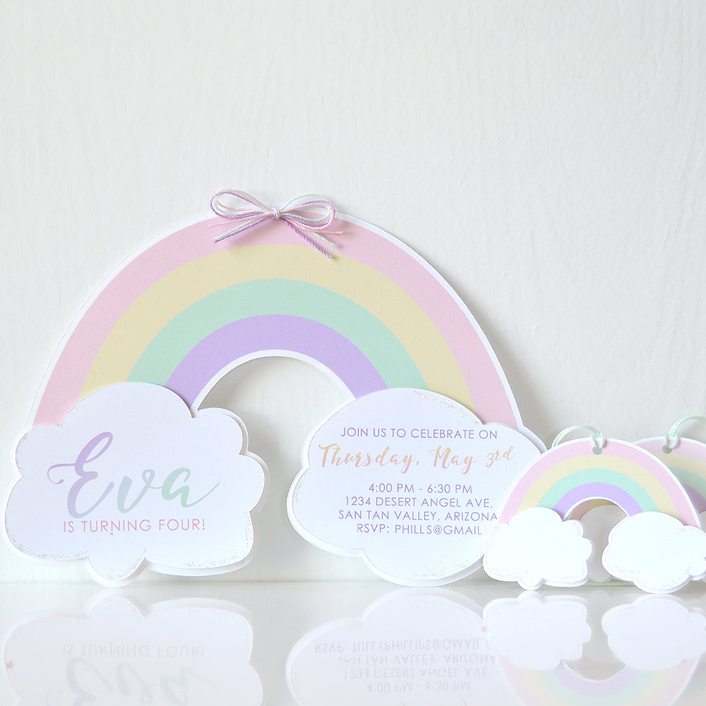 Rainbow Birthday Party Invitation