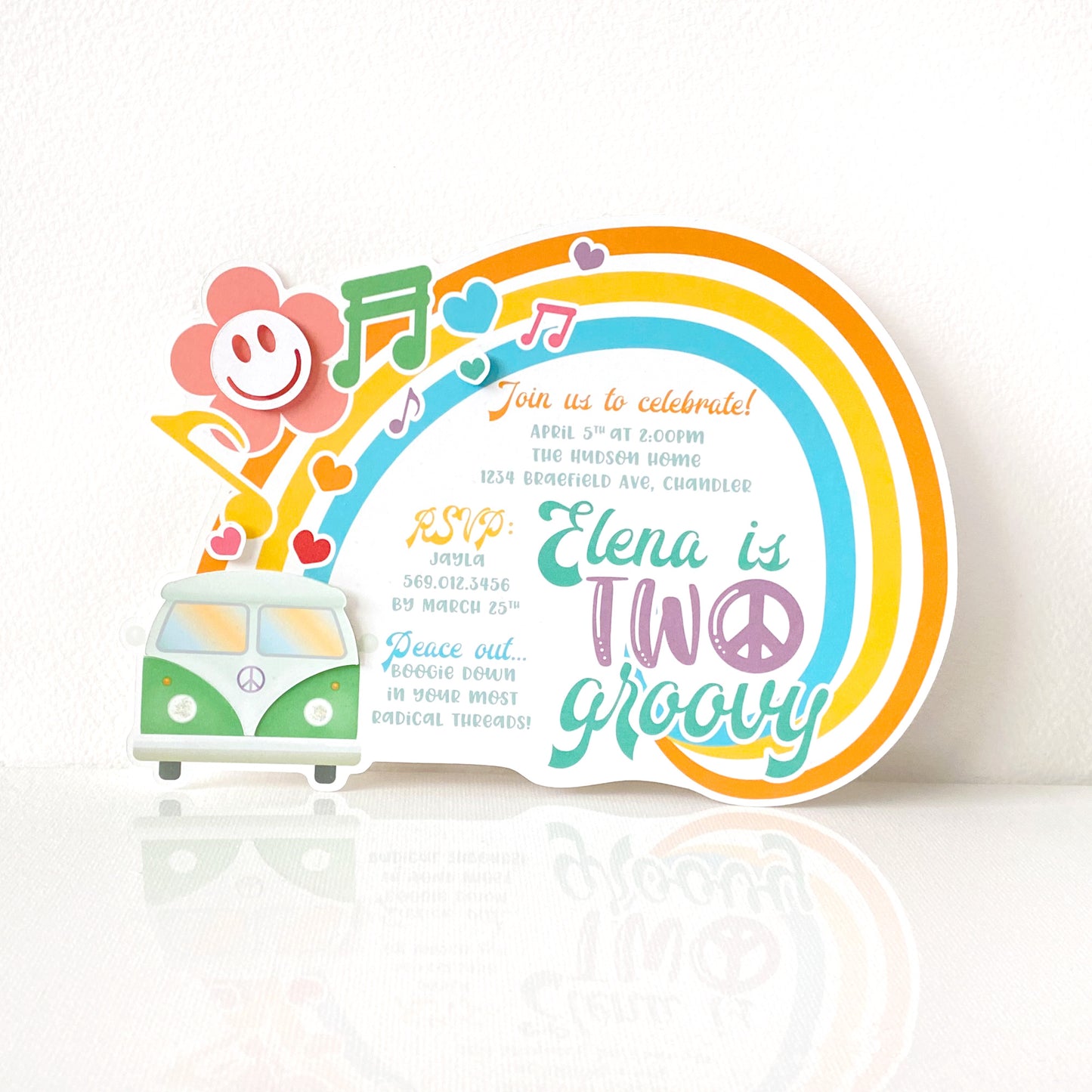 Two Groovy Birthday Party Invitations