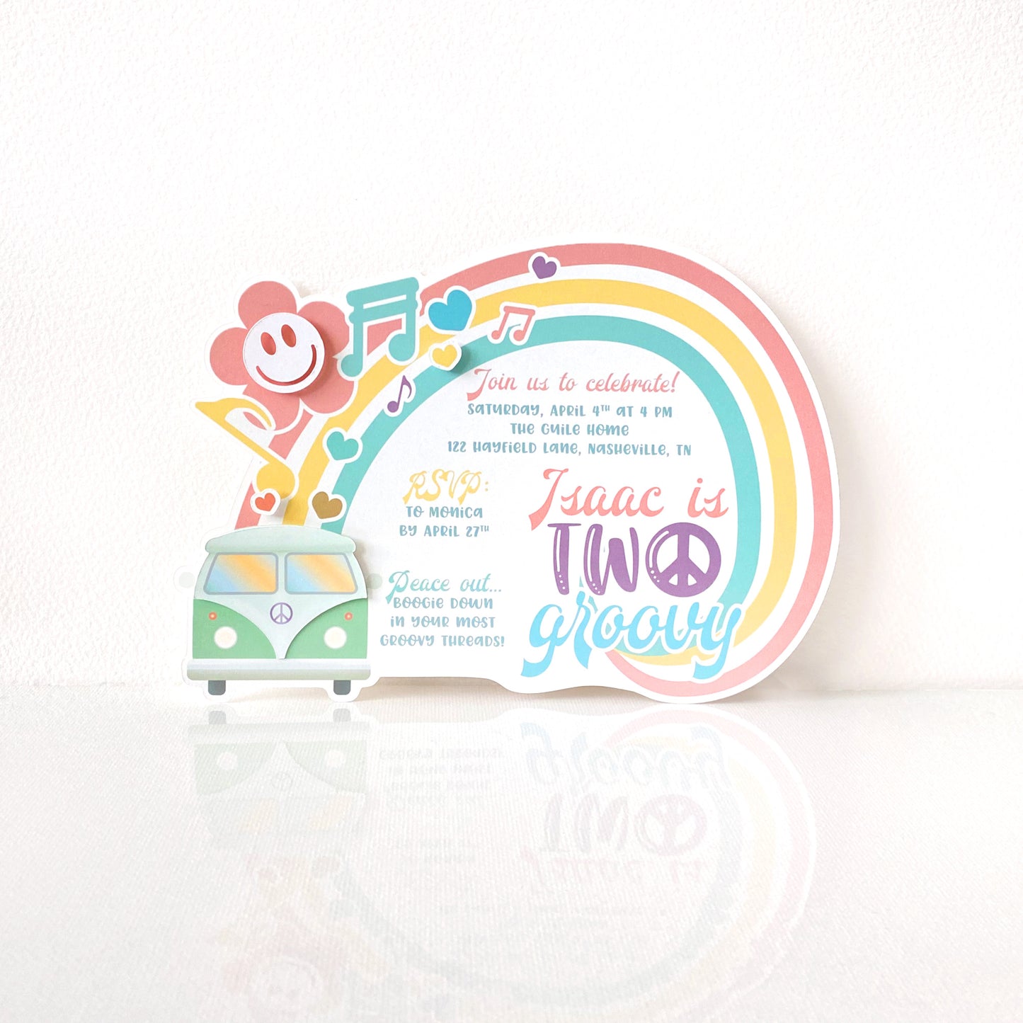 Two Groovy Birthday Party Invitations