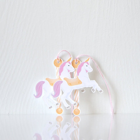 Unicorn Carousel Birthday Favor Tags