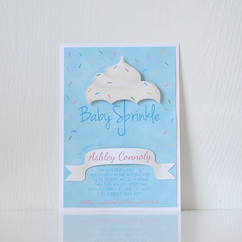 Cupcake Sprinkle Baby Shower Party Invitation