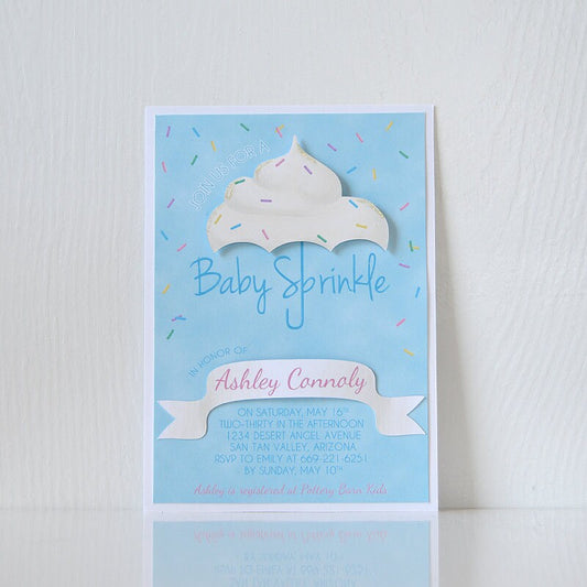 Cupcake Sprinkle Baby Shower Party Invitation