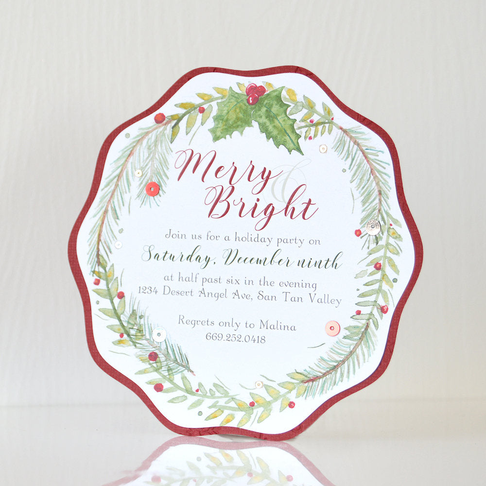 Watercolor Wreath Invitations