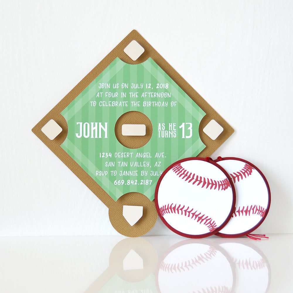 Baseball Diamond Birthday Party Invitation