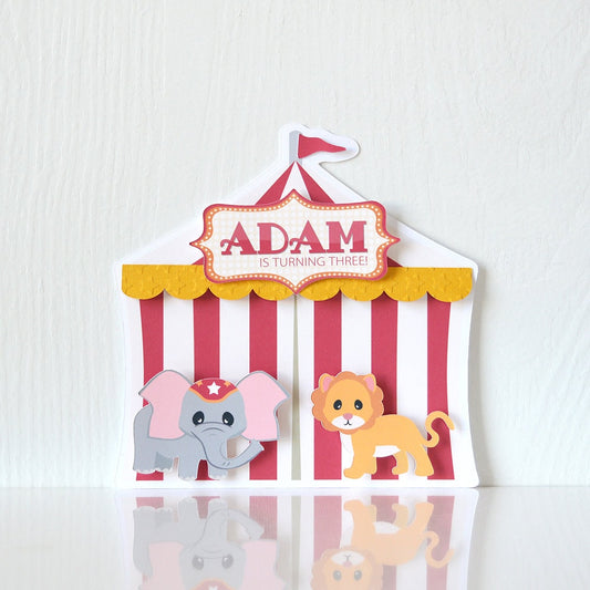 Circus Animal Tent Birthday Party Invitation